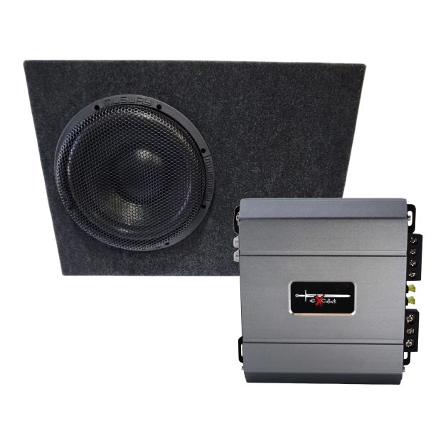 Bass komplet Excalibur X11000.1 ojačevalec + Bass zvočnik v ohišju MG10 Musway