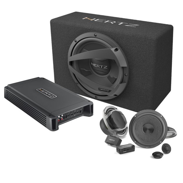 Komplet HERTZ Ojačevalec HCP4D + Zvočniki CK165L+ Bass zvočnik v ohišju DBX 30.3